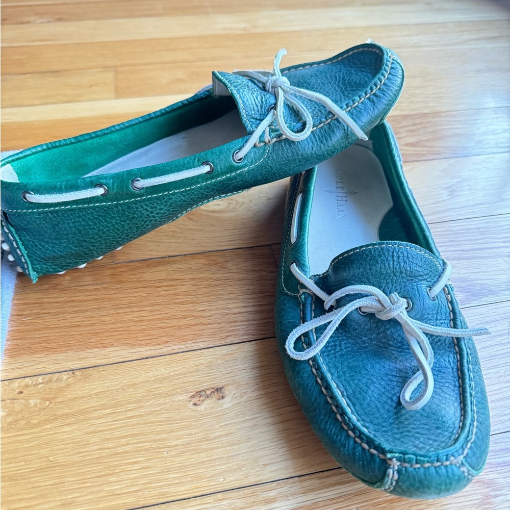 Cole Haan green moccasin shoes - Picture 6 of 7
